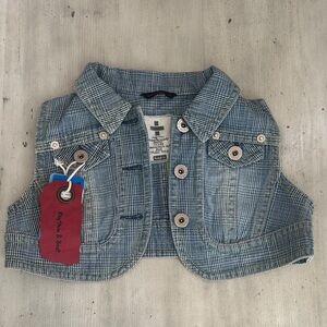 Blue Plaid Women's Vest by